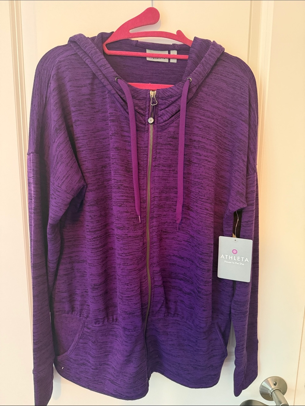 Athleta Heathered Purple Full-Zip Hoodie